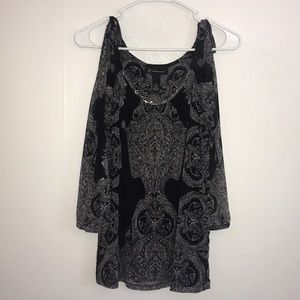 INC International Concepts Black & White Blouse